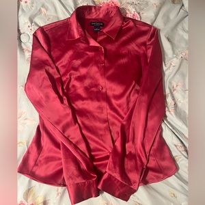 Satin Pink  Button Up
